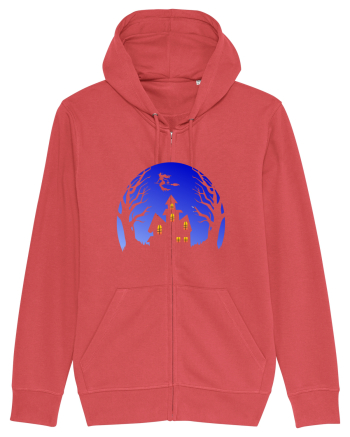 Halloween Blue Moon Scary House Carmine Red