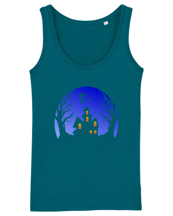 Halloween Blue Moon Scary House Ocean Depth