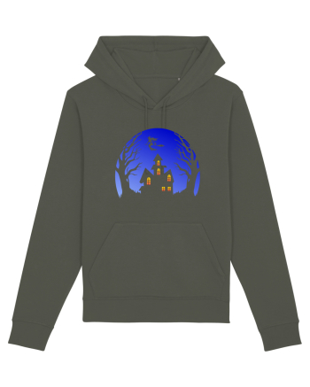 Halloween Blue Moon Scary House Khaki