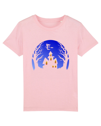 Halloween Blue Moon Scary House Cotton Pink