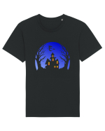 Halloween Blue Moon Scary House Tricou mânecă scurtă Unisex Rocker