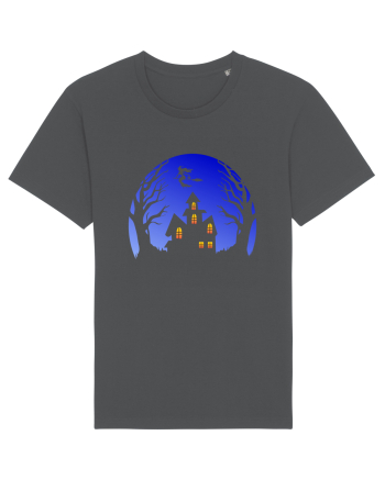 Halloween Blue Moon Scary House Anthracite