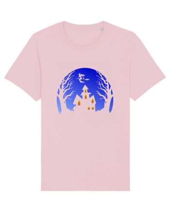 Halloween Blue Moon Scary House Cotton Pink