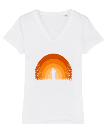 Halloween Creepy Sunset White