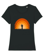 Halloween Creepy Sunset Tricou mânecă scurtă guler larg fitted Damă Expresser