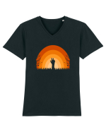 Halloween Creepy Sunset Tricou mânecă scurtă guler V Bărbat Presenter