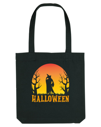 Halloween Night Witch Silhouette Black