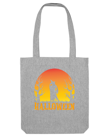 Halloween Night Witch Silhouette Heather Grey
