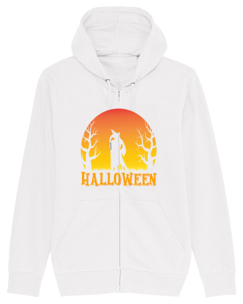 Halloween Night Witch Silhouette White
