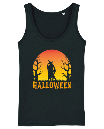 Halloween Night Witch Silhouette Black