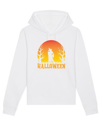 Halloween Night Witch Silhouette White