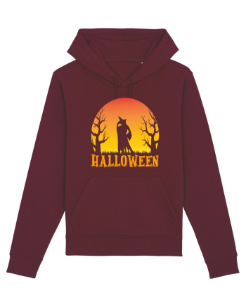 Halloween Night Witch Silhouette Burgundy