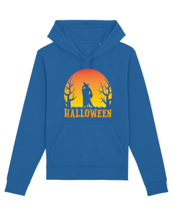 Halloween Night Witch Silhouette Royal Blue