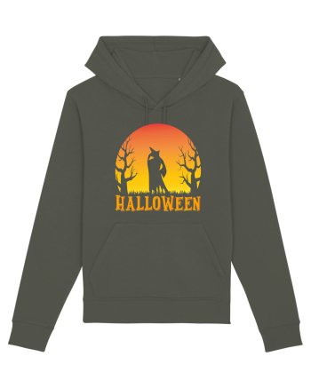 Halloween Night Witch Silhouette Khaki