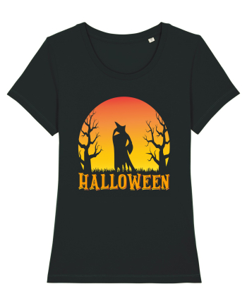 Halloween Night Witch Silhouette Black