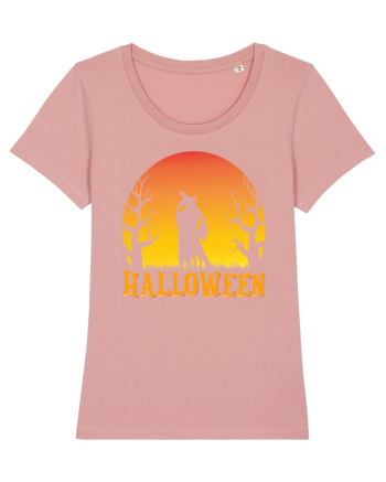 Halloween Night Witch Silhouette Canyon Pink