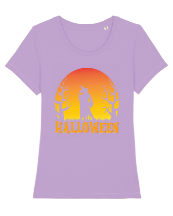 Halloween Night Witch Silhouette Lavender Dawn