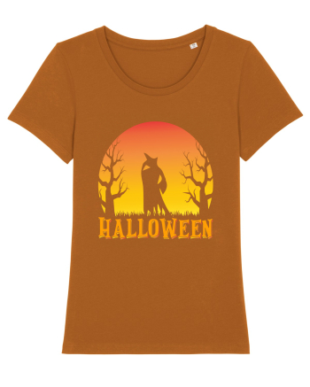 Halloween Night Witch Silhouette Roasted Orange