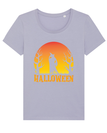 Halloween Night Witch Silhouette Lavender