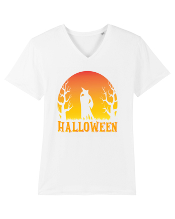 Halloween Night Witch Silhouette White