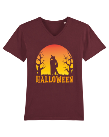 Halloween Night Witch Silhouette Burgundy