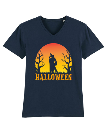 Halloween Night Witch Silhouette French Navy