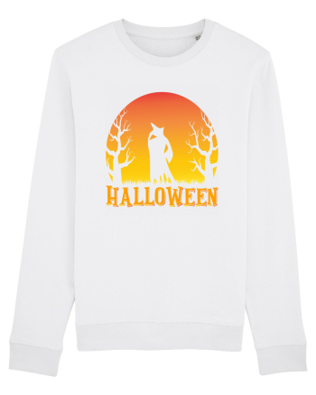 Halloween Night Witch Silhouette White
