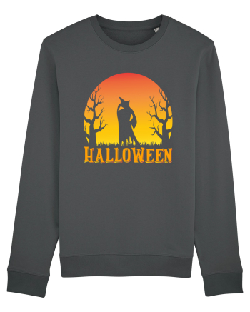 Halloween Night Witch Silhouette Anthracite