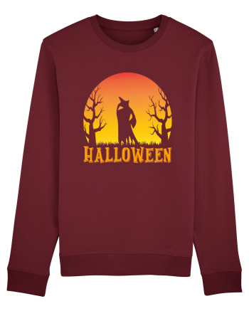 Halloween Night Witch Silhouette Burgundy