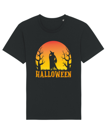 Halloween Night Witch Silhouette Black