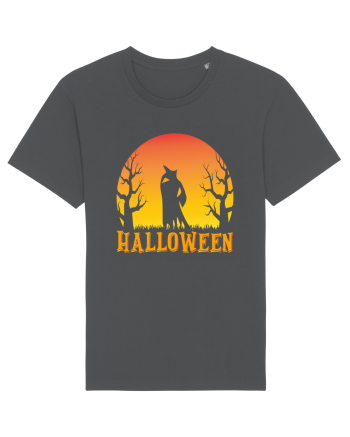 Halloween Night Witch Silhouette Anthracite