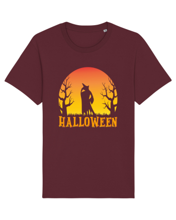 Halloween Night Witch Silhouette Burgundy
