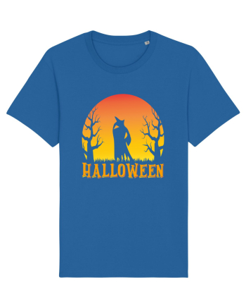 Halloween Night Witch Silhouette Royal Blue