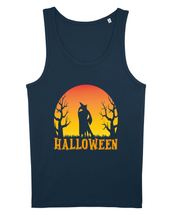 Halloween Night Witch Silhouette Navy