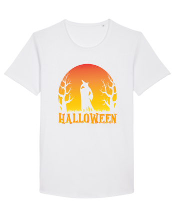 Halloween Night Witch Silhouette White