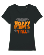 Happy Halloween Y'all Tricou mânecă scurtă guler larg fitted Damă Expresser