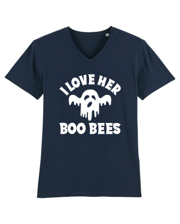 I Love Her Boo Bees French Navy