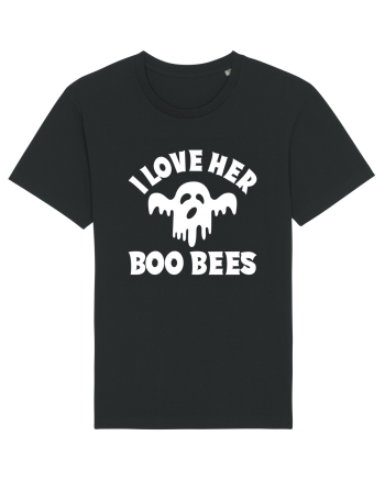 I Love Her Boo Bees Black