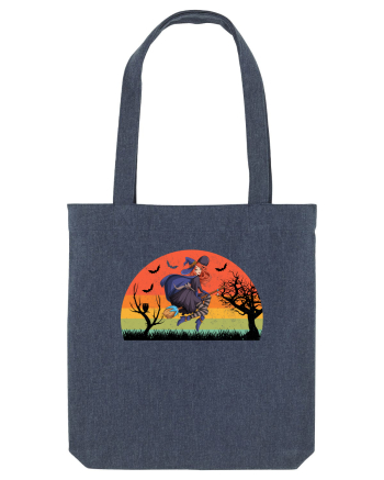 Sunset Broom Witch Midnight Blue