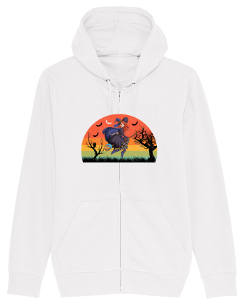 Sunset Broom Witch White
