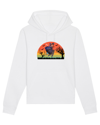 Sunset Broom Witch White