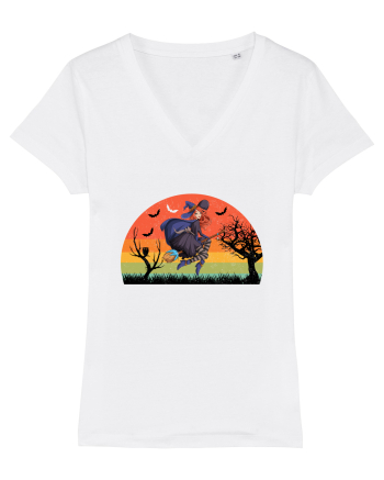 Sunset Broom Witch White