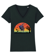 Sunset Broom Witch Tricou mânecă scurtă guler V Damă Evoker