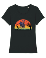 Sunset Broom Witch Tricou mânecă scurtă guler larg fitted Damă Expresser