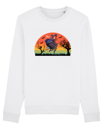 Sunset Broom Witch White