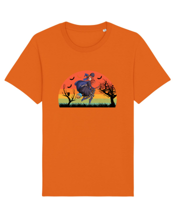 Sunset Broom Witch Bright Orange