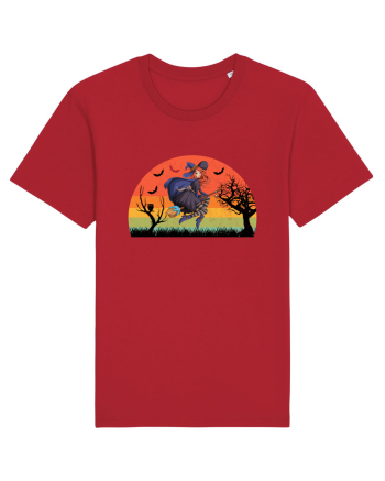 Sunset Broom Witch Red