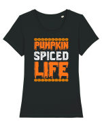 Pumpkin Spiced Life Tricou mânecă scurtă guler larg fitted Damă Expresser