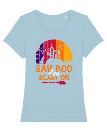Say boo and scary on Sky Blue
