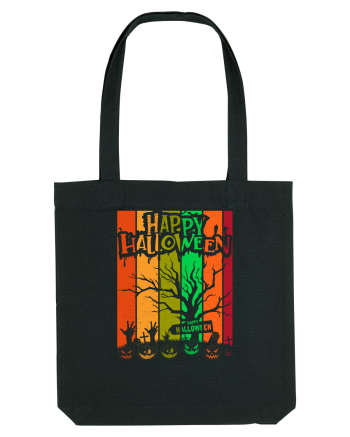 The Best Happy Halloween Vintage Tree Black